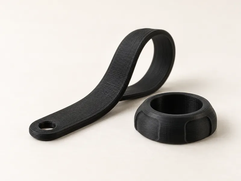 Flexible strap and ring printed in TPU