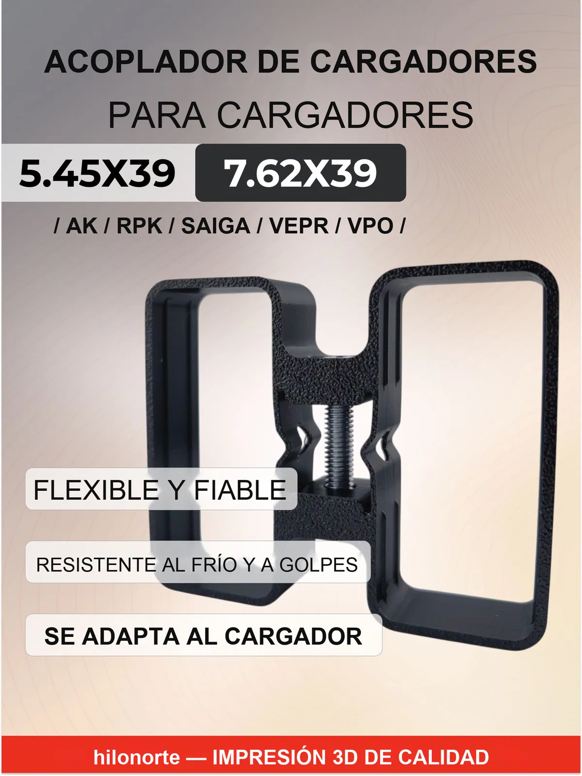 Acoplador de cargadores AK, RPK, Saiga y Vepr