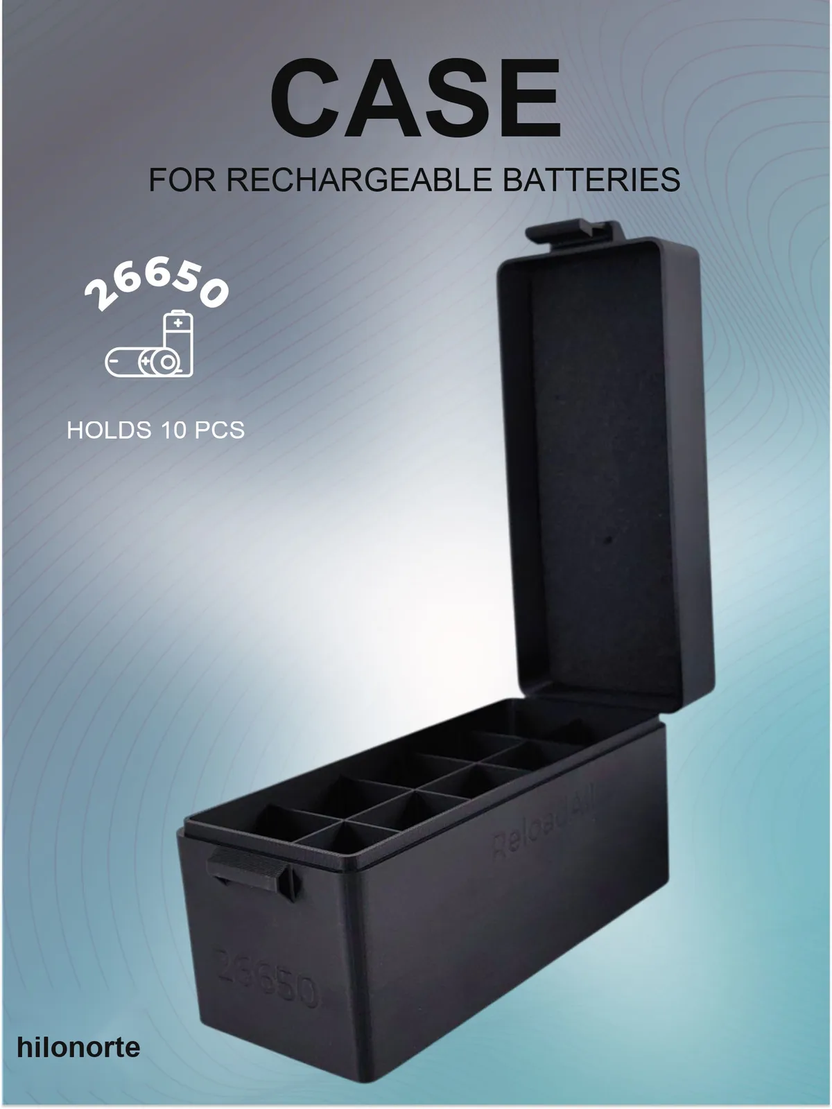 Organiser box for 10 × 26650 cells