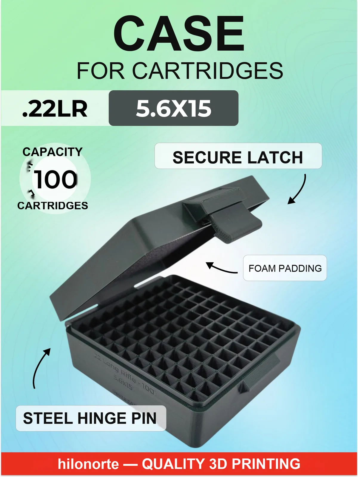 Box for 100 rounds of .22 LR