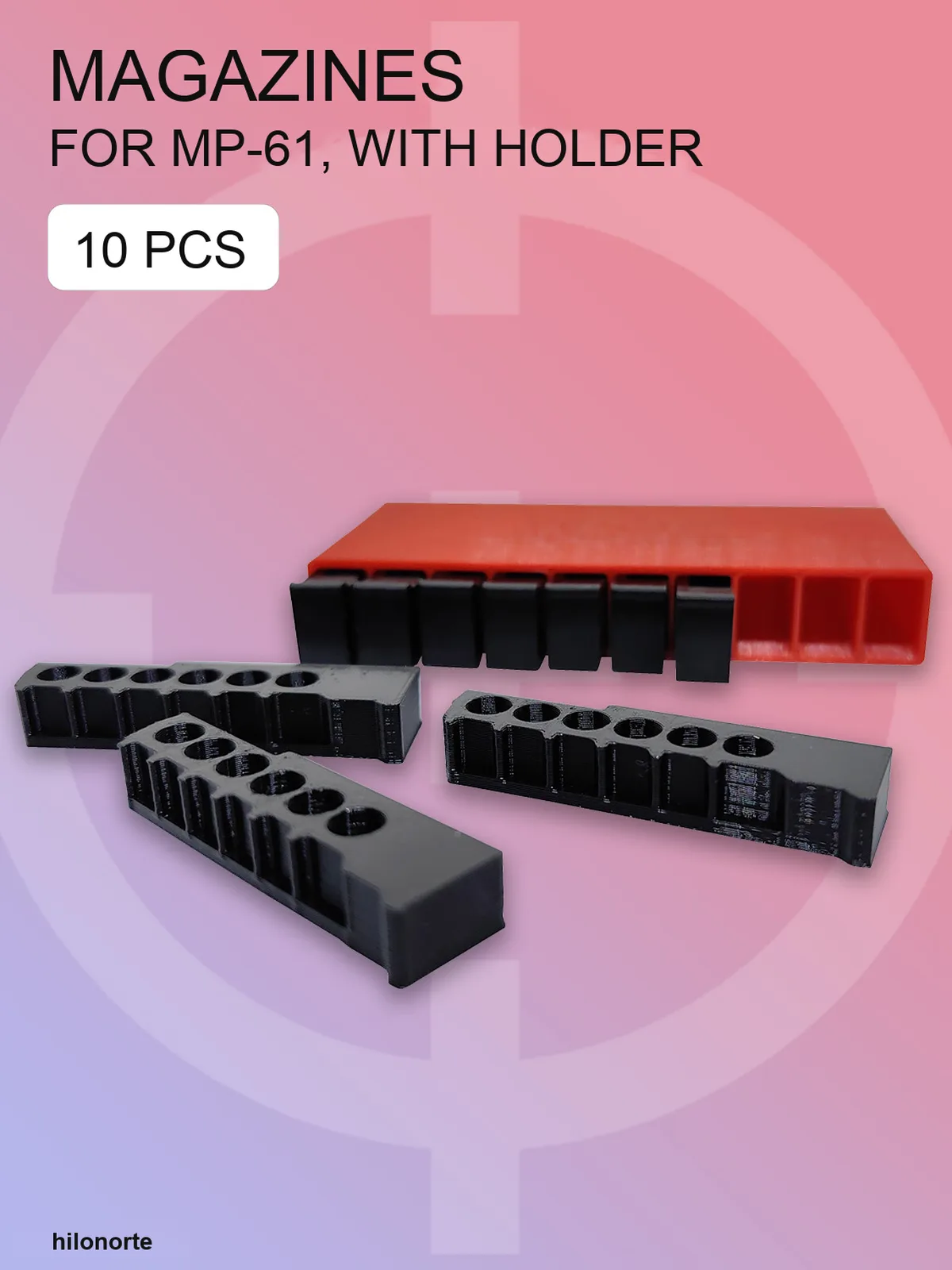 4.5 mm magazines for Baikal MP-61 (IZH-61), 10 pcs + holder