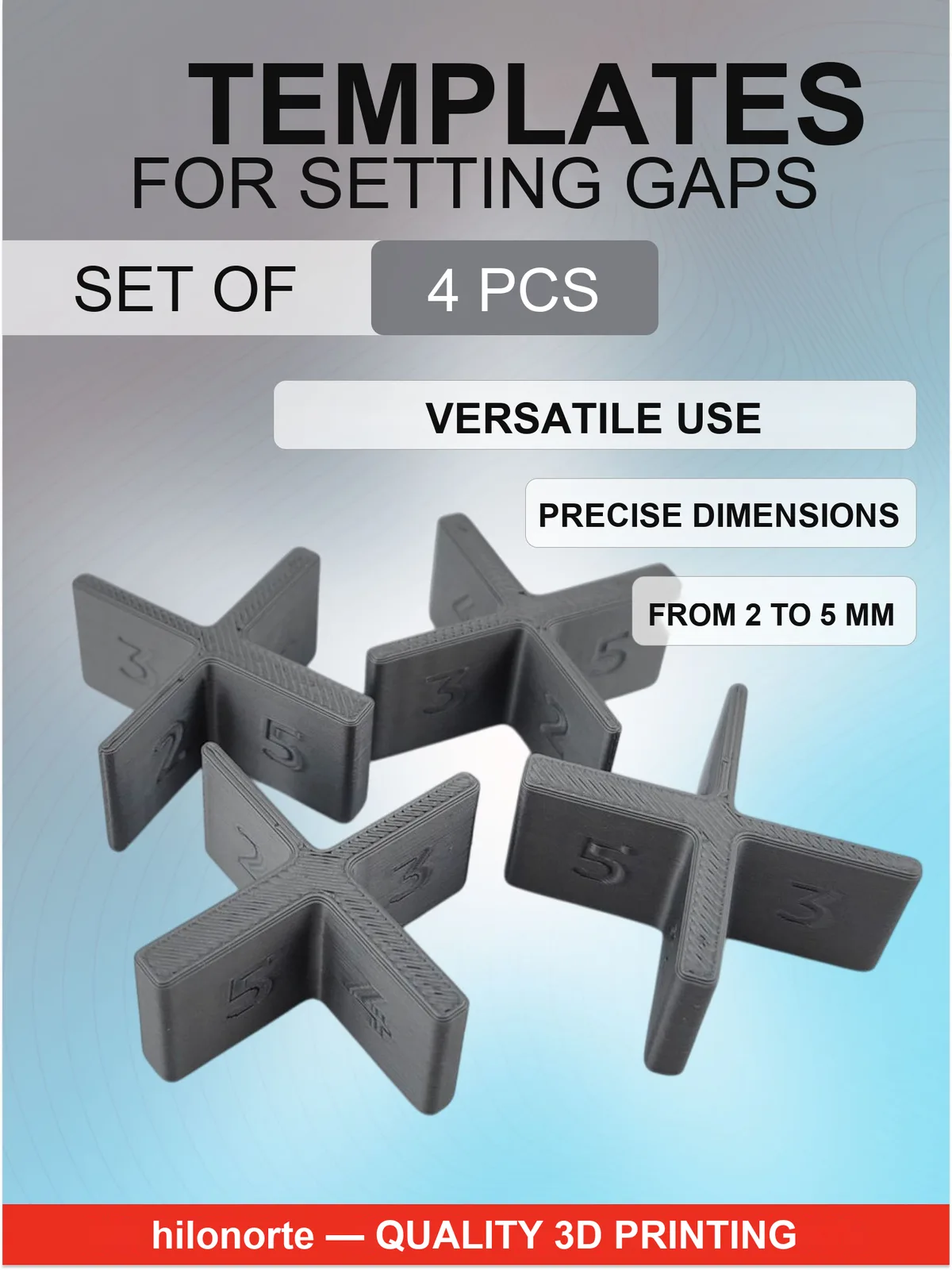 Gap spacers from 2 to 5 mm (4 pcs)