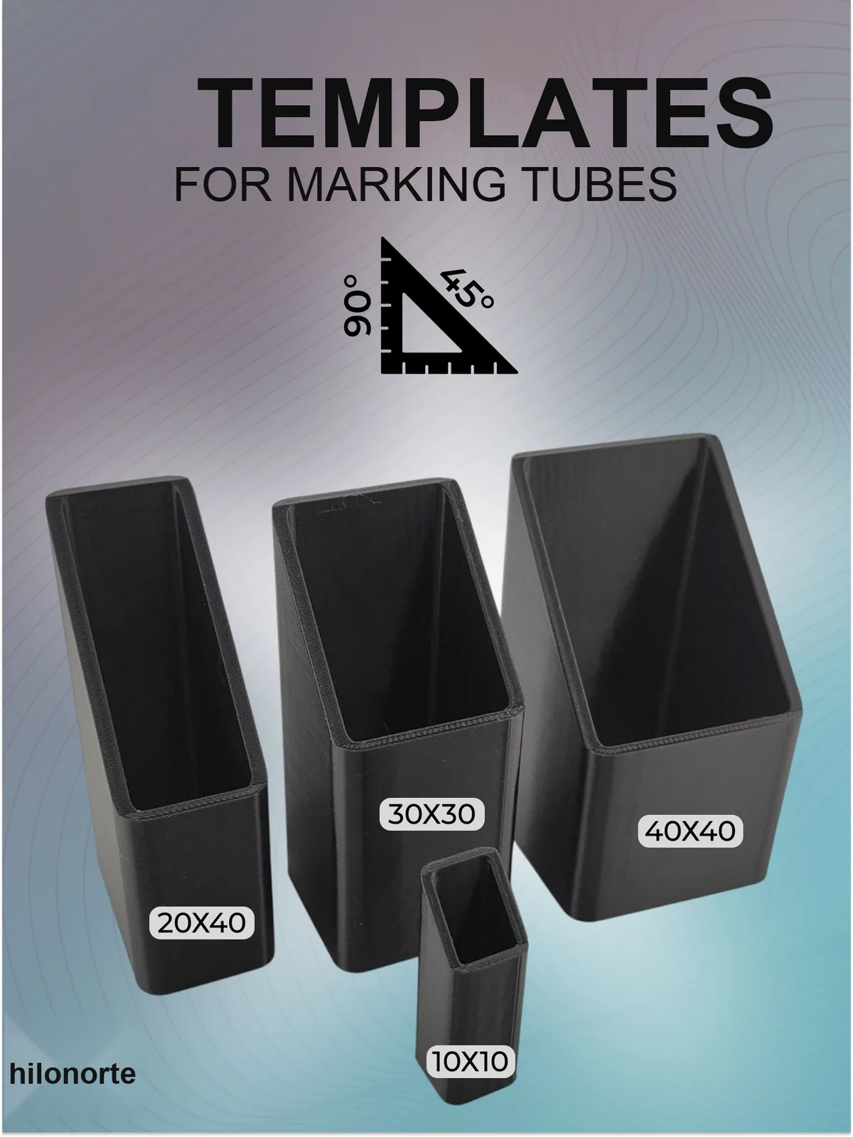 Marking templates for square and rectangular tube (4 pcs)