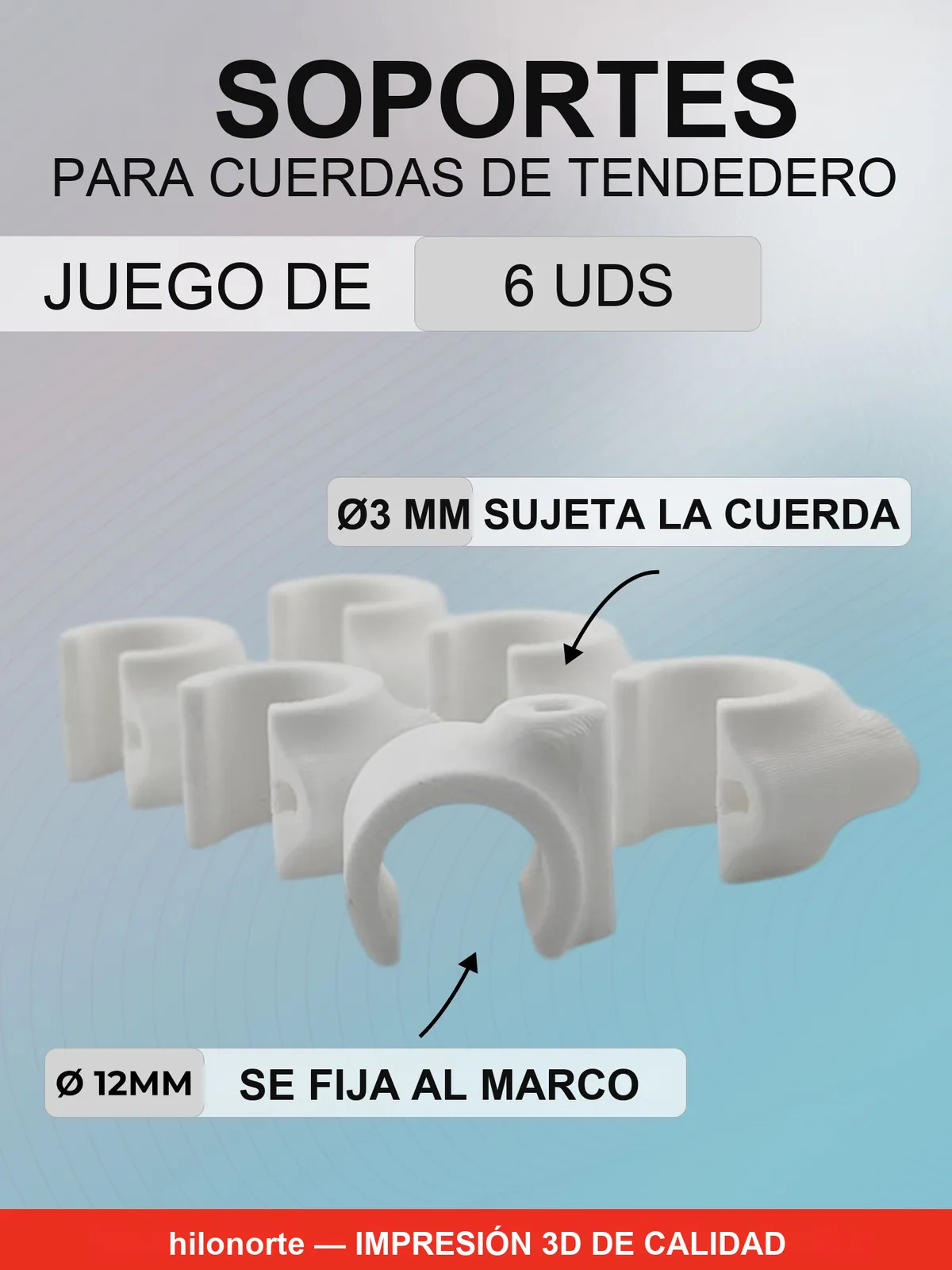 Kit de reparación para tendedero de pie (6 piezas)