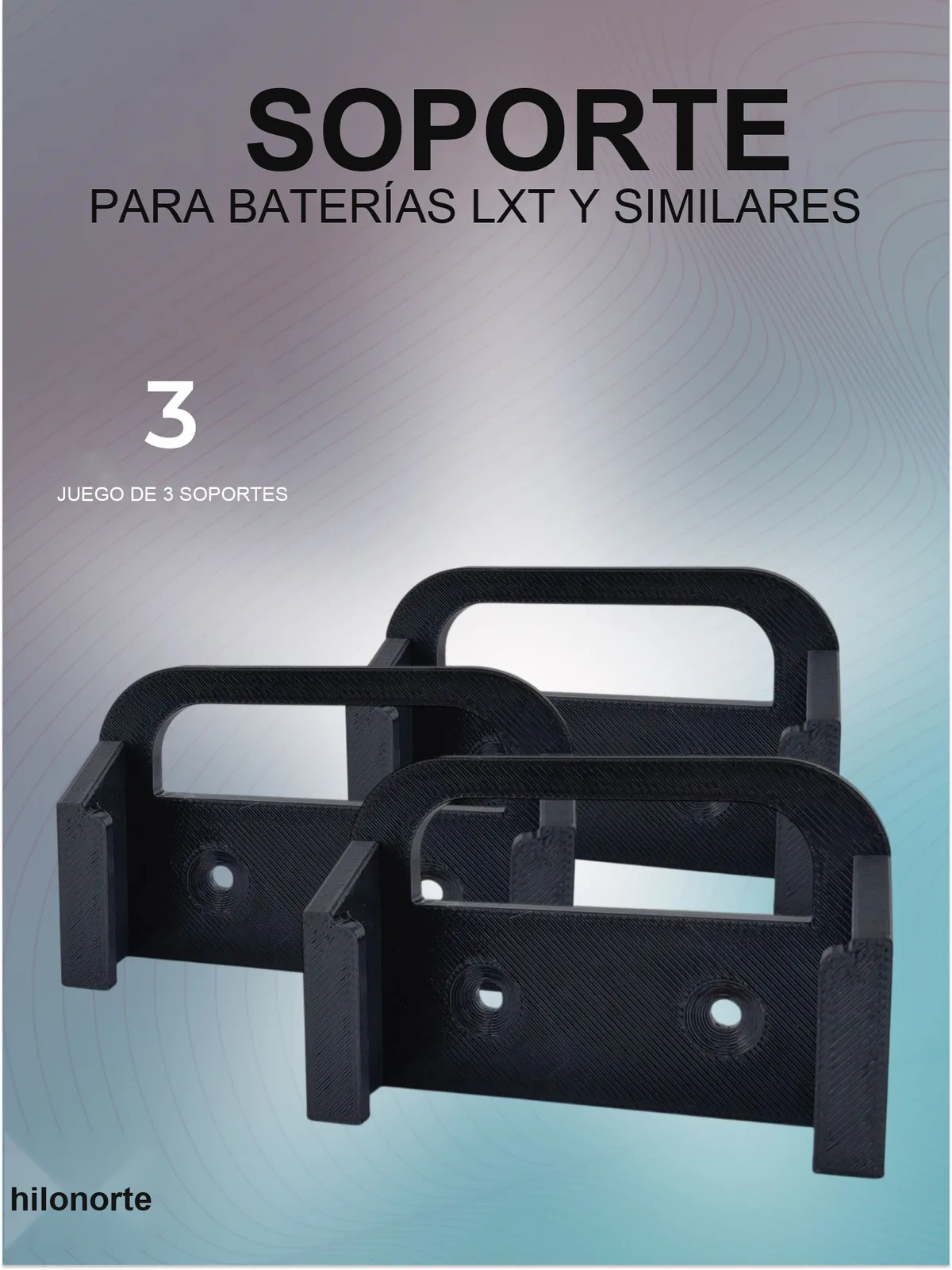 Soporte de pared para baterías LXT de 18 V (3 uds.)