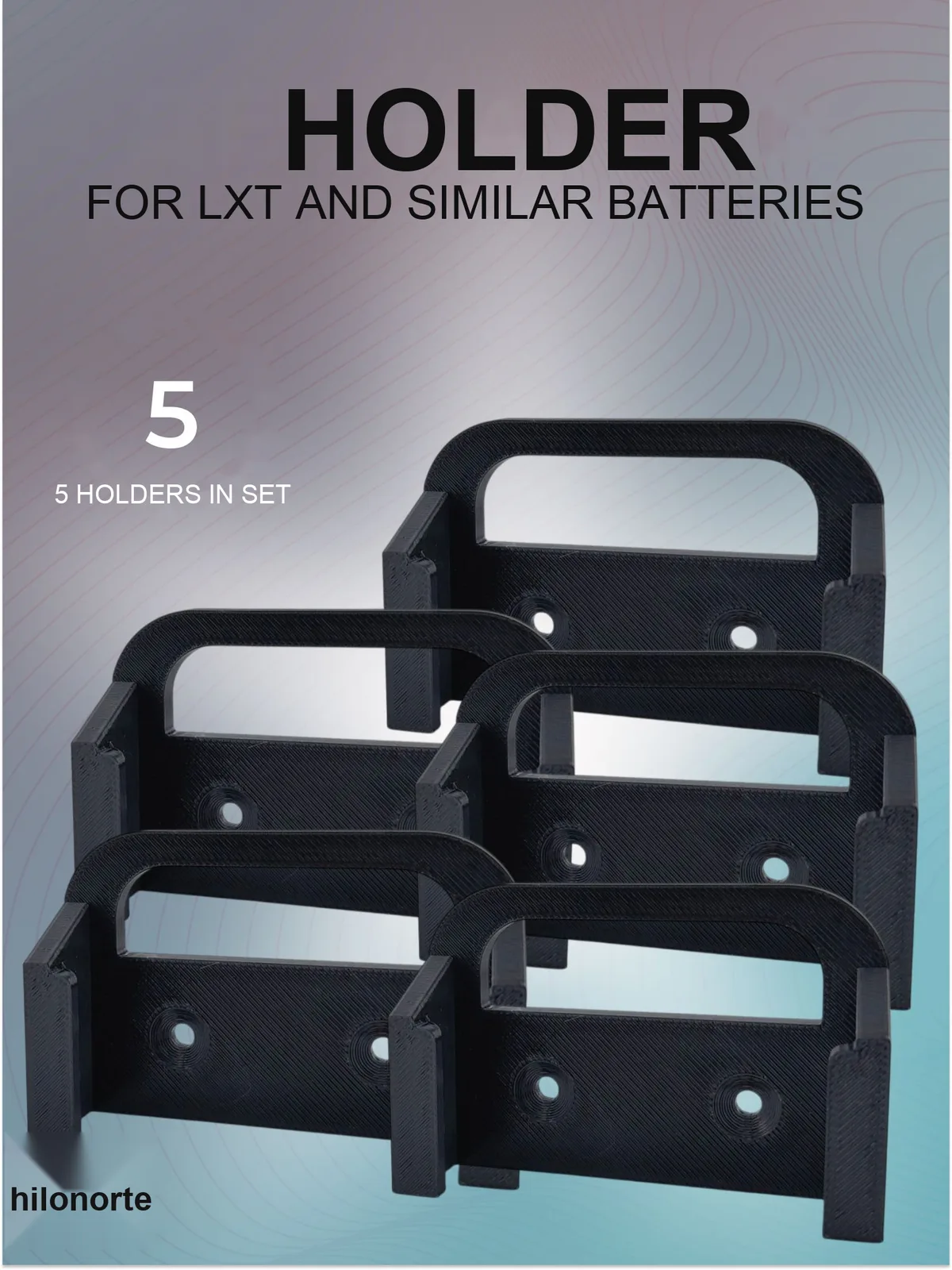 Wall holder for 18 V LXT batteries (5 pcs)