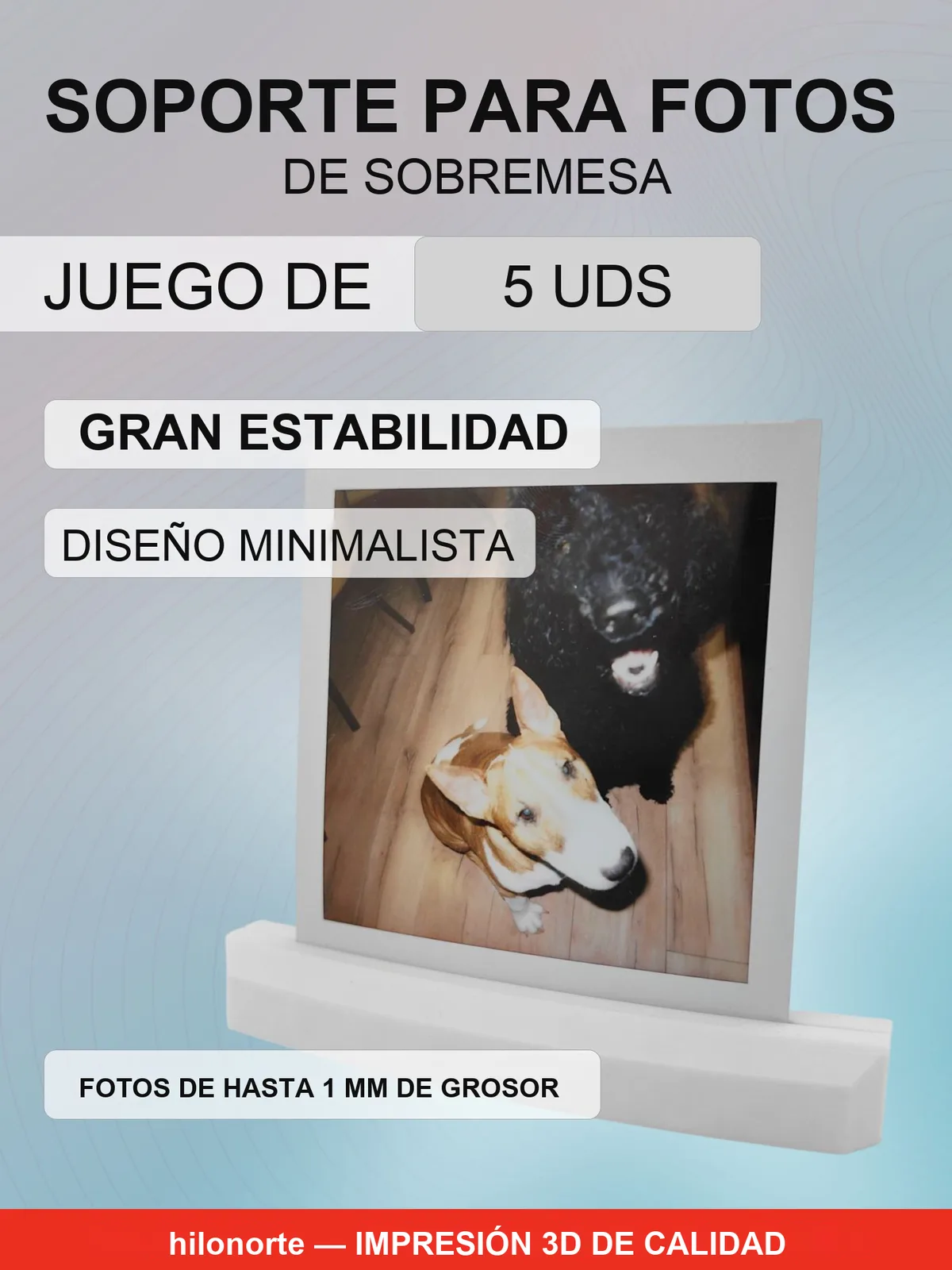 Soportes de mesa para fotos y tarjetas (5 uds.)