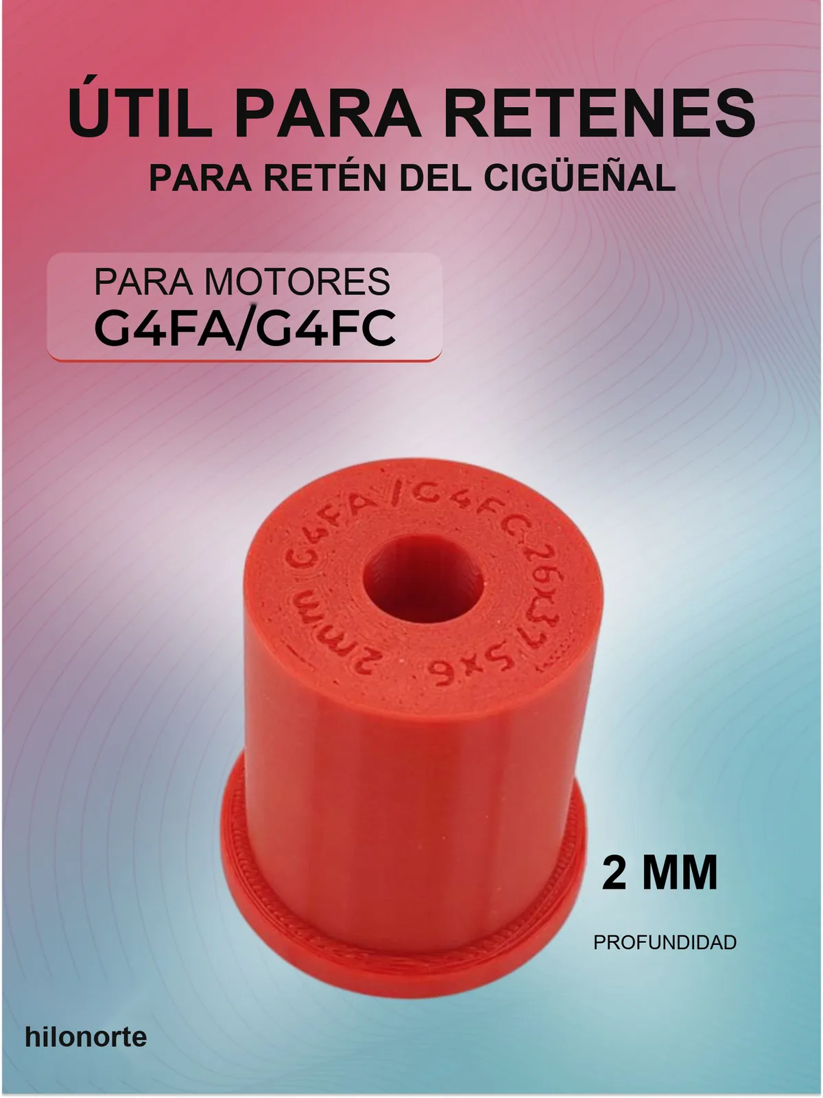 Útil retén delantero de cigüeñal G4FA/G4FC, asiento 2 mm