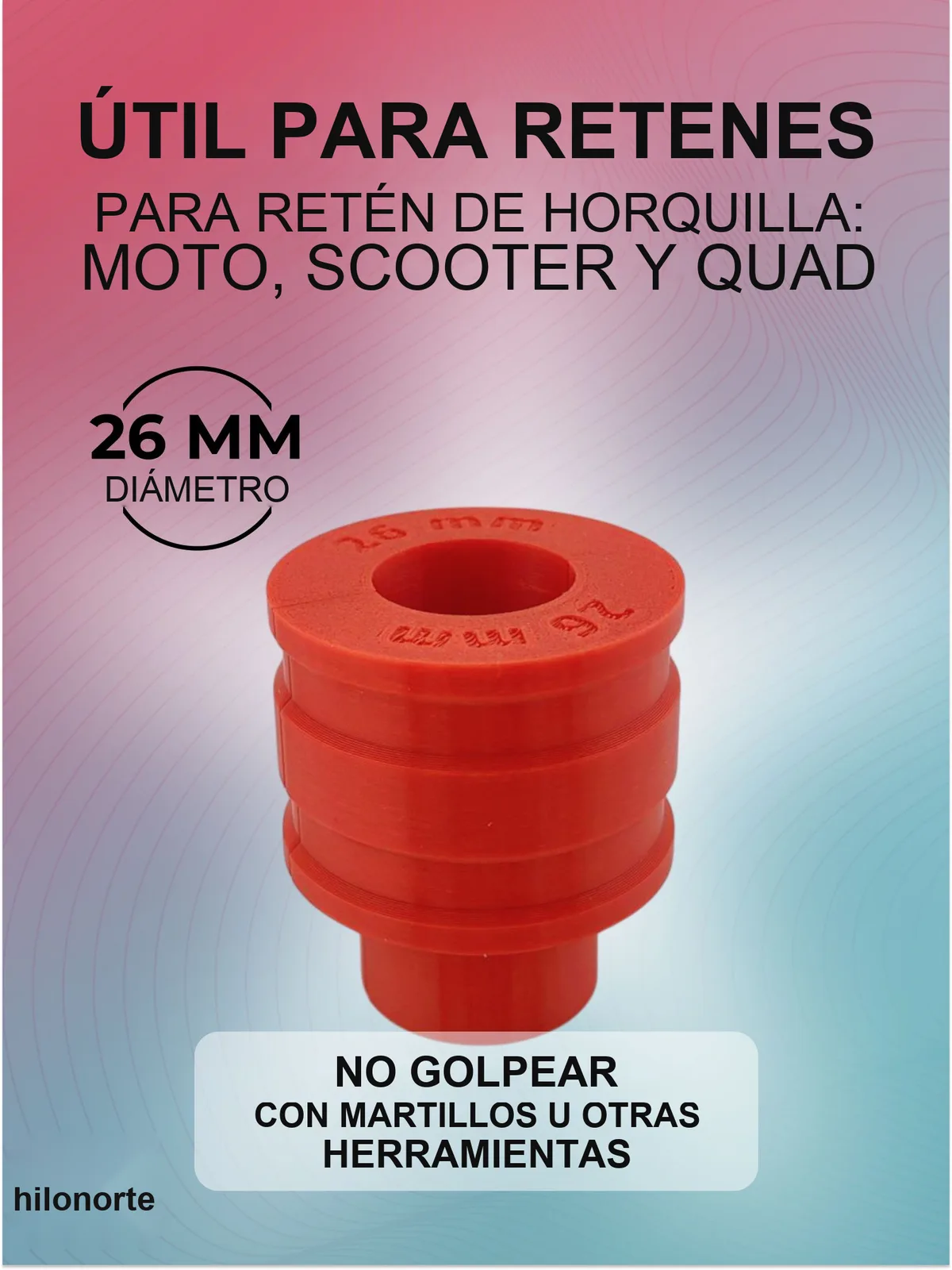 Útil para montar retenes de horquilla de moto, 26 mm