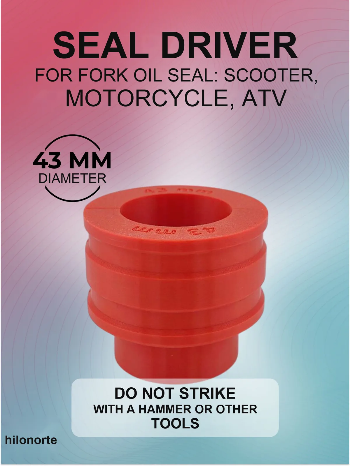 Motorcycle fork seal driver, 43 mm